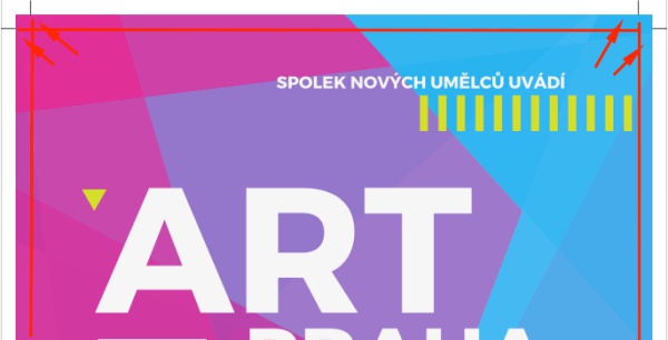 Ořezové značky a přesah při tisku letáku na spad.